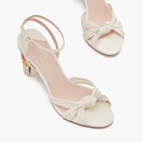 Kate Spade New York Happy Hour Sandals Womens Size 10 B Ankle Strap White $298. - Picture 3 of 9